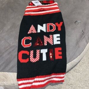G mason misprinted Andy Cane Cutie New Christmas dog Sweater NWT